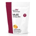 Bariatrická výhoda Multi Chewy Bite - Mäkký chew Multivitamín pre pacientov s bazatrickou chirurgiou - Žuvateľný multivitamín s kyselinou listovou, vitamín D3 a viac - Tropická oranžová chuť - 60 grófov