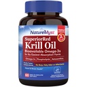 Krill Oil 1000 mg Softgels, Krill Omega-3s, EPA, DHA, Astaxantín a fosfolipidy, 60 Count (Pack of 1), Non-GMO, No Gluten, Made in The USA