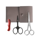 LIVINGO 4,5 palca Nožnice a fúzy Nožnice pre mužov, Professional Rounded Tip Bezpečnosť Sharp nerezová oceľ Malá krása tváre Nosné nožnice Kit s Mini Comb a kožené puzdro