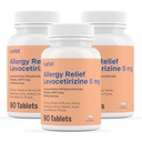 Curist Generic Levocetirizín Dihydrochlorid 5 mg Bulk (270 tabliet), Alergické pilulky, 24 hodinová úľava od alergie - Alergická medicína (3 balenia po 90 tabliet)
