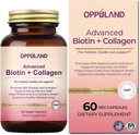 Biotín a kolagén Doplnky-Biotín 5000 mcg + Kolagén pre ženy-Podporuje silné vlasy, nechty a zdravé kože-60 Veggie Kapsule