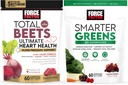 Bundle of Force Factor Total Beets Ultimate Heart Health Krvný tlak Podpora Chews s CoQ10, 60 Soft Chews + Smarter Greens Superfood Chews, na podporu trávenia, 60 Soft Chews