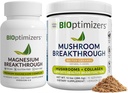 BiOptimizery Magnézium Breakmough 4.0, (30 kapsúl) a Huba Breakmough Powder (Salted Caramel, 15 porcií) - Prírodný spánok a mozog Superfood & Supplement Bundle