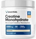 Pure Micronized Creatin monohydrate pre ženy a mužov - jednoduché miešanie a neochutené - 5G za obsluhu - 50 porcií - 250 gramov na kontajner