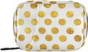 Naanle Gold White Polka Dot Pill Box 7 Day Case Bag Travel Organizer with Zipper Portable Weekly Compact Size for Vitamin Supplement Holder A Dots Golden 4.6 x 3.14 x 1.88 Inch 0.12 kilograms