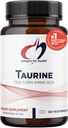 Dizajny pre Health Taurine Kapsule - 1000mg (1g) Taurín Amino Acid Pills - Kardiovaskulárna podpora - Non-GMO + Vegan Supplement (120 Kapsule)