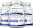 Schválená veda GABA+ - Podporovať pokoj, zlepšiť spánok, Boost Mood - GABA, L-Theanine, L-Arginín, vitamín B6, BioPerine - vysoká absorpcia - 180 Kapsule - Vegan