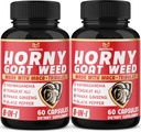 BMVINOVOL (2 balenia) Horny Koza Weed Kapsule s Maca, Tribulus, Ginseng. Ashwagandha, Tongkat Ali - 8-in-1 na podporu energetických úrovní