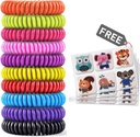 Mosquito Bracelet 20 balenie so 4 Patches, vodotesné Bug Repelent Wrist Bands, Fit pre deti a dospelých, Prírodné zložky a Deet-free,pest kontroly, Bezpečné vnútorné vonkajšie ochranu