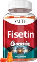 Fisetín Doplnky 500mg - Gumový doplnok, Výkonný Antioxidant zmes pre podporu zdravia buniek - Vegán a non-GMO Formula s flavonoidy a rastlinné extrakty, Boost kognitívne funkcie, 60 Gummy