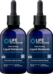 Extension Life Fast-Acting Liquid Melatonin (Citrus-Vanilla), 2 Fluid Ounces (Pack of 2)