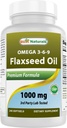 Najlepšie prírodné ľanový olej 1000 mg 240 Softgels - Omega-3-6-9 pre zdravie srdca