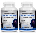 NeuroShield, Brain Supplement a Noottropic Brain Booster a pamäťové doplnky, Obsahuje Huperzine A, Ginko Biloba, Bacopa Plus Antioxidanty pre zdravie mozgu, Multi- Ingredients, 2 fľaše, 180 kapsúl