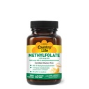 Country Life Metylfolate Žuvacie tablety - Metabolicky aktívny folát - Veľká chuťová pomarančová príchuť - bezlepkové - hladké Melty - Vegan B12 - Vitamíny pre ženy - Denné doplnky - 60 tabliet