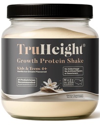 TruHeight Growth Protein Shake (Vanilla Zmrzlina chuť, srsť) Rast a vývoj Proteín prášok pre deti a dospievajúci - Váha Zisk nápoje - Podporované pediatri, Picky Eater Vitamín, Vek 4+