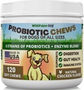 Probiotiká pre psy - Tráviace zdravie, Gut Flora, Bowel Support, Immune System Support - Soft Chews Supplement for Psy 120 ct, Made in USA