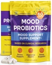 InnovixLabs Mood Probiotic for Women & Muži, Klinicky študoval Digestive & Mood Suplement, Lactobacillus helveticus Rosell- 52ND & Bifidobacterium longum Rosell-175, 60 Kapsule