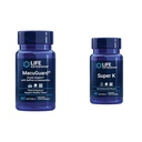 Extension Life Macuguard Eye Health Supplement with Lutein, Meso-Zeaxantin, Saffron & Astaxantin - 60 Count and Super K Vitamin K1 K2 MK-7 MK-4 Vitamín C - 90 Softgels