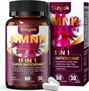 11-in-1 NMNH (Dihydronikotínamid mononukleotid), 600 mg/Serving, NAD+ Supplement with Resveratrol, CoQ10 to Support NAD+ Úrovne, NMNH doplnok pre anti-Aging, 60 Počet, 30 dní dodávky-65