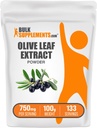 BulkSupplements.com Olive Leaf Extract Powder - Bylinné doplnky, Antioxidant Zdroj, Olive Leaf Powder - Gluten Free, 750mg per Serving, 100g (3,5 oz) (Pack of 1)