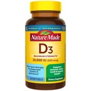 Nature Made Vitamin D3 10000 IU (250 μg) Maximálna sila, Vitamín D Supplement for Bone and Immune Health Support, 60 Softgels, 60 dní