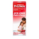 Detský Tylenol Tekutina Perorálna suspenzia Bolesť Reliever & Horúčka Redukcia s acetaminofénom, Aspirínom, Ibuprofénom, Kukuričný sirup s vysokou fruktózou a bez farbív, Cherry, 4 Fl. Oz