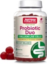 Jarrow Formules® Probiotické Duo, 3 miliardy živých buniek doplnok pre imunitné zdravie a podporu trávenia, 60 Malinová chuť Probiotické Gummy, 30 dní