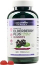 NatureWise Sambucus Elderberry Gummies - Immune Suplement for Kids Ages 4+ & Adults with Vitamin C, D3, Zinok - Elderberries Equivalent to 3520mg - Vegan, Non-GMO - 180 Count[90-Day Supply]