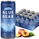 Blue Bear Melatonin Sleep Drink, Sleep Tea for Beedtime Support, White Peach Tea with Melatonin (5mg), Lavander, Ashwagandha, Chamomile, GABA, L-Theanine, Caffeine-Free, Zero Sugar, 8,4 Fl Oz 12-Pack