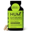 HUM Flatter Me Digestive Enzymes Plus Prebiotiká a probiotiká, Tráviace zdravie Bloating Supplement for Women & Muži, Fast Acting Anti Bloat Pills Multi Enzyme od Debloating, Vegan, 60 Kapsule
