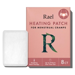 Rael bylinné vykurovanie záplaty, obdobie Cramps Relief, Tepelná terapia, Ultra tenký dizajn, Na Go Size, pre všetky typy pleti (8 Počet)