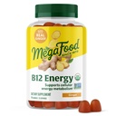 MegaFood Vitamín B12 Energetické Gumies - Vegan - S metylom B12 Vitamíny na podporu výroby celulárnej energie - Ginger - Denné vitamín B12 doplnok - USDA Organic - 70 Gumies, 35 Servings