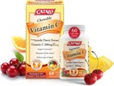 CATALO vitamín C Formula - Acerola Cherry Extract, 200mg vitamín C na porciu, omladenie kože, kolagén výroby, Delicious Orange & Ananás aróma, 60 Žuvacie tablety
