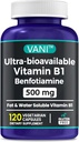2 v 1 vylepšená formula: vitamín B1 s benfotiamínom 500 mg, Fat Rozpustný doplnok vitamínu B-1, 500 mg - 120 kapsúl (1)