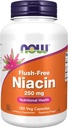 Niacín, FLUSH FREE 250 mg, 180 Caps by Now Foods (Pack of 3)