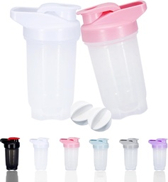 Proteín z fľaštičky pretrepe pohár a 10-Ounce/300ML fľašu z pretrepávačky s guličkami z bielkov, sadu fliaš z pretrepávačov bielkovín, ne-BPA plast [biela+pina [2PCS) ]
