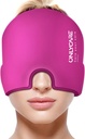 LENCARE Migréna Relief Cap, Upgrade bez zápachu Migréna Ice Head Wrap, Bolesť hlavy Relief Hat pre migrény, Hot Pink
