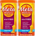 Metamucil, Daily Psyllium Husk prášok Supplement, Supplement, Sugar-free prášok, 4-v-1 Fiber for Digestive Health, Orange Ochutený nápoj, 114 lyžičiek, 1,4 libra (Stock of 2)
