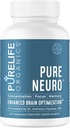 PureLife Organics Pure Neuro - Supplement for Elimination Brain Fog, Memory Support & Focus Enhancement - 30 Day Supply - 60 Vegan & Gluten-Free Kapsule - Doktor Formulated for Brain Health Support