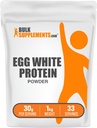 BulkSupplementments.com prášok na vaječný biely proteín - prášok na vaječnú bielu, bez laktózy - bez príchute a bez mlieka, 30 g na porciu, 1 kg (2,2 lbs) (balenie 1)