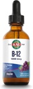 KAL B12 1000 mcg DropIns, vysoká absorpcia Tekutý B12 Vitamín, Zdravé energetické doplnky pre metabolizmus, zdravie srdca, Nerve, Červené krvinky Podpora, Prírodné hroznová aróma B12 kvapky, 196 Servings, 2oz