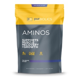 Purbolici Aminos 4g Aminokyselín voľného tvaru, beta-alanín, 0 Cukor & 60 Servings (Grape Gatsby)