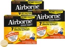 Airborne 1000 mg vitamín C + zinok bez cukru Multivitamín Imunitná podpora Šumivý šumivý nápoj Tablety, zeleň Orange Chuť s výkonnými antioxidantmi Vitamíny A C & E, 30 tabliet (3 balenia)