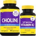 InnovixLabs Choline & Vitamín K2 Bundle Choline bitartrát 550 mg (100 kapsúl) Full Spectrum Vitamín K2 (90 softgelov). Podporuje pamäť, náladu, zdravie mozgu a zväčšovanie kognitívnych funkcií.*