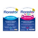 Florastor Family Probiotic Bundle - 30 ct. Probiotic for Digestive + Immune Health & 20 ct Kids Daily Probiotic - Neochutený prášok Sticks - Boost Good Baktérie & Flush Out The Bad