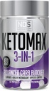 NDS Nutrition Advanced 3-in-1 - Keto pilulky na podporu straty tuku Karb blokátor chuť k jedlu - White Obličky Bean, Chitosan, Malinová Ketones, a Vanadium (90 Kapsule)