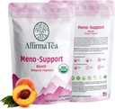 Meno-Podpora BloatX Organic Menopauza Relief: Balances & supports Hot Flash, Hormóny, Moods Swings, Nočné potenie, & Bloating W/Black Cohosh, Red Clover & Dong Quai. Prírodná broskyňová príchuť.