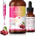 Vitamín B12 5000 mcg Liquid Drops All Natural Plant Superfood Healthy Energy Booster Neurón Podpora Nervový systém Prírodná energia Mood Memory 60ml Net Wt Cherry Flavor