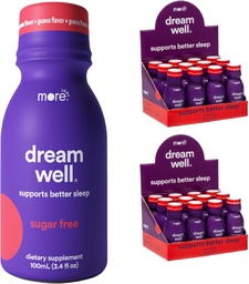Viac Labs Dream No, 5MG Melatonin Holistický roztok spánkového nápoja, Non-Habit formovanie s 5HTP, Citrónový balm, Jujube Seed, Glycín (Stock of 24)