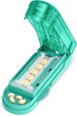 ONE PIX PILL Cutter Splitter pre malé a drobné pilulky, Medicine Cutter pre rezanie viacerých pilulky naraz v polovici, Cut pre malé alebo veľké pilulky so skrytými Sharp nerezová oceľová čepeľ, Cyan